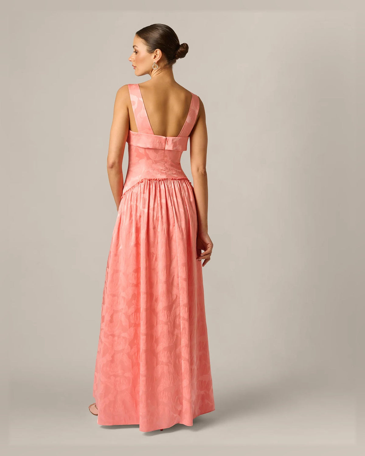 square neck a-line floor-length formal dress - image 2