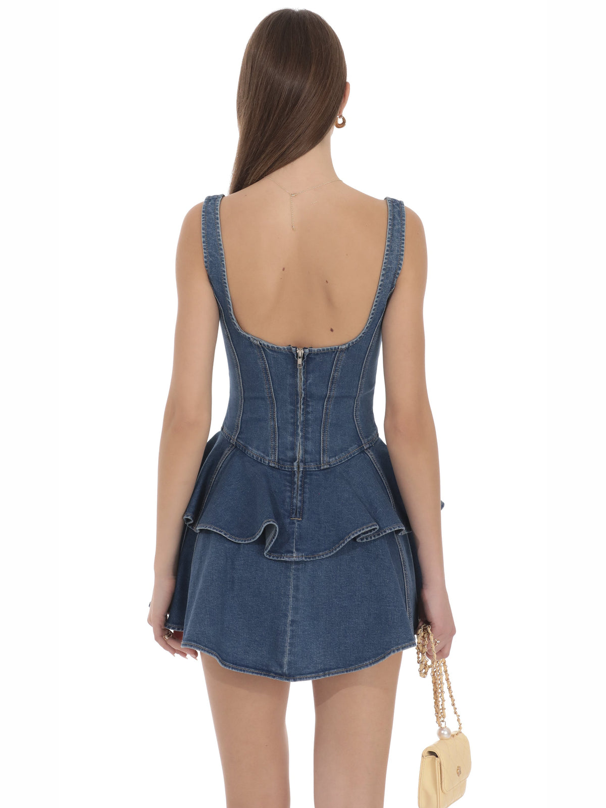 Blue homecoming dress with a-line silhouette