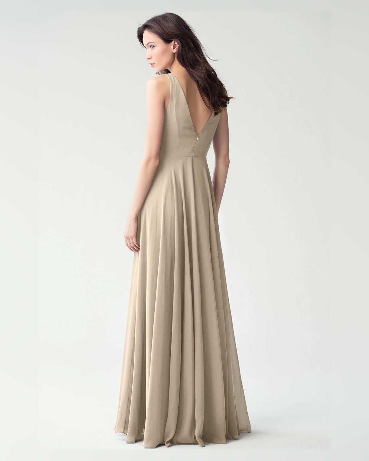 cowl neck a-line floor-length formal dress - image 2