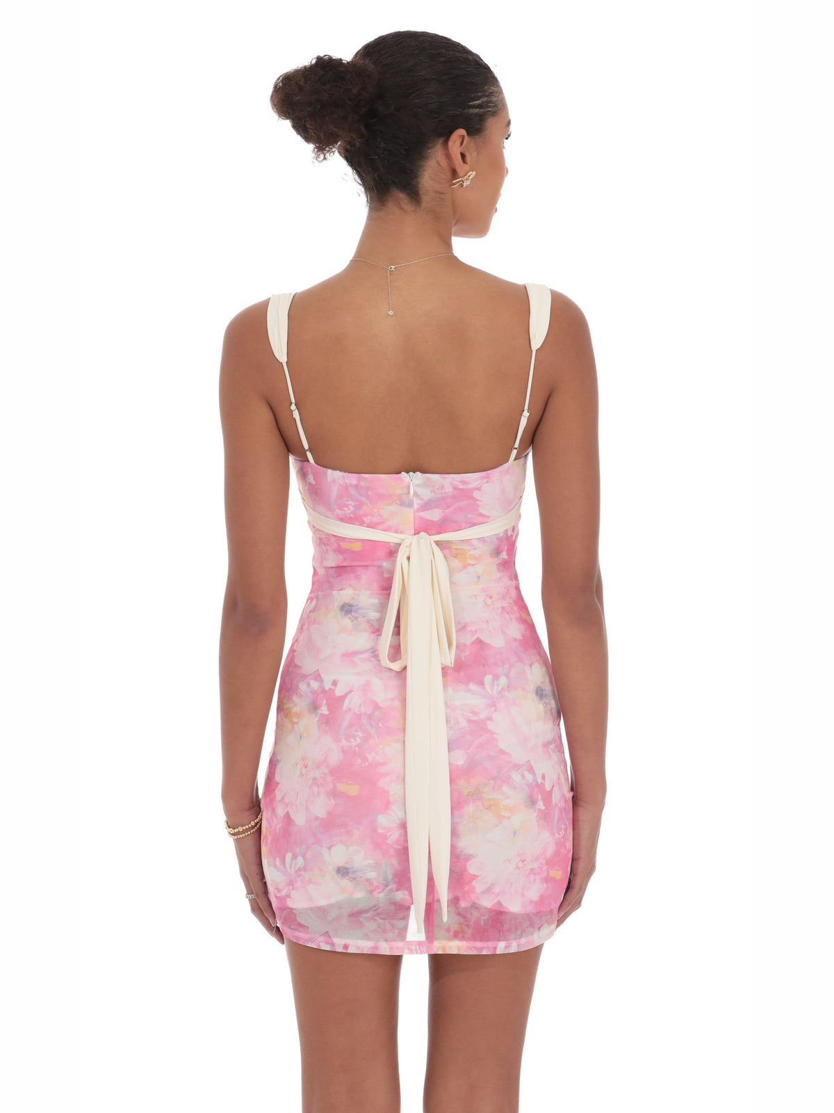 Pink homecoming dress with bodycon silhouette