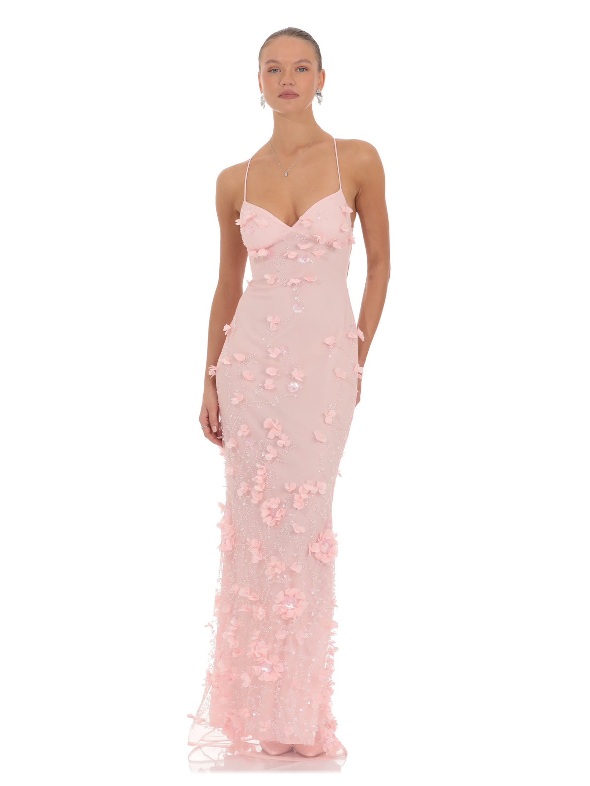 Blush Pink bridesmaid dress with a-line silhouette