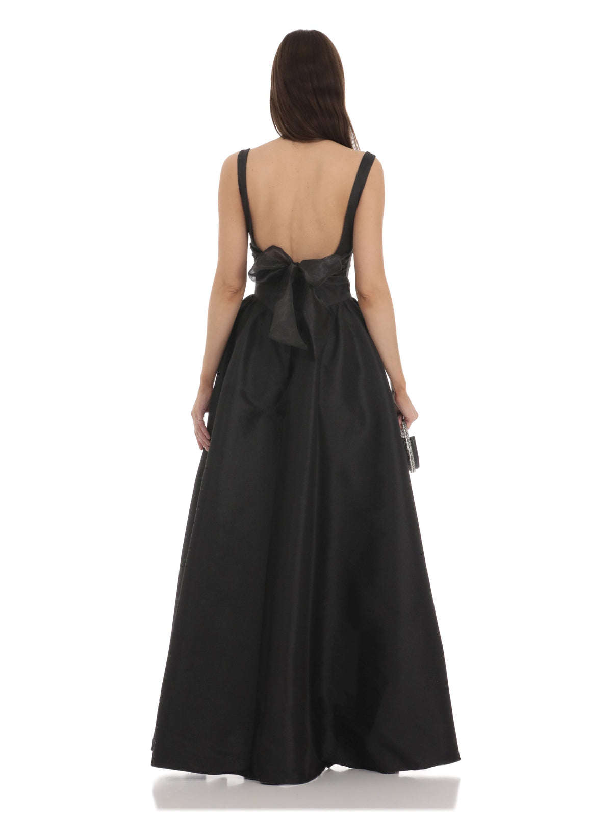 Black bridesmaid dress with a-line silhouette