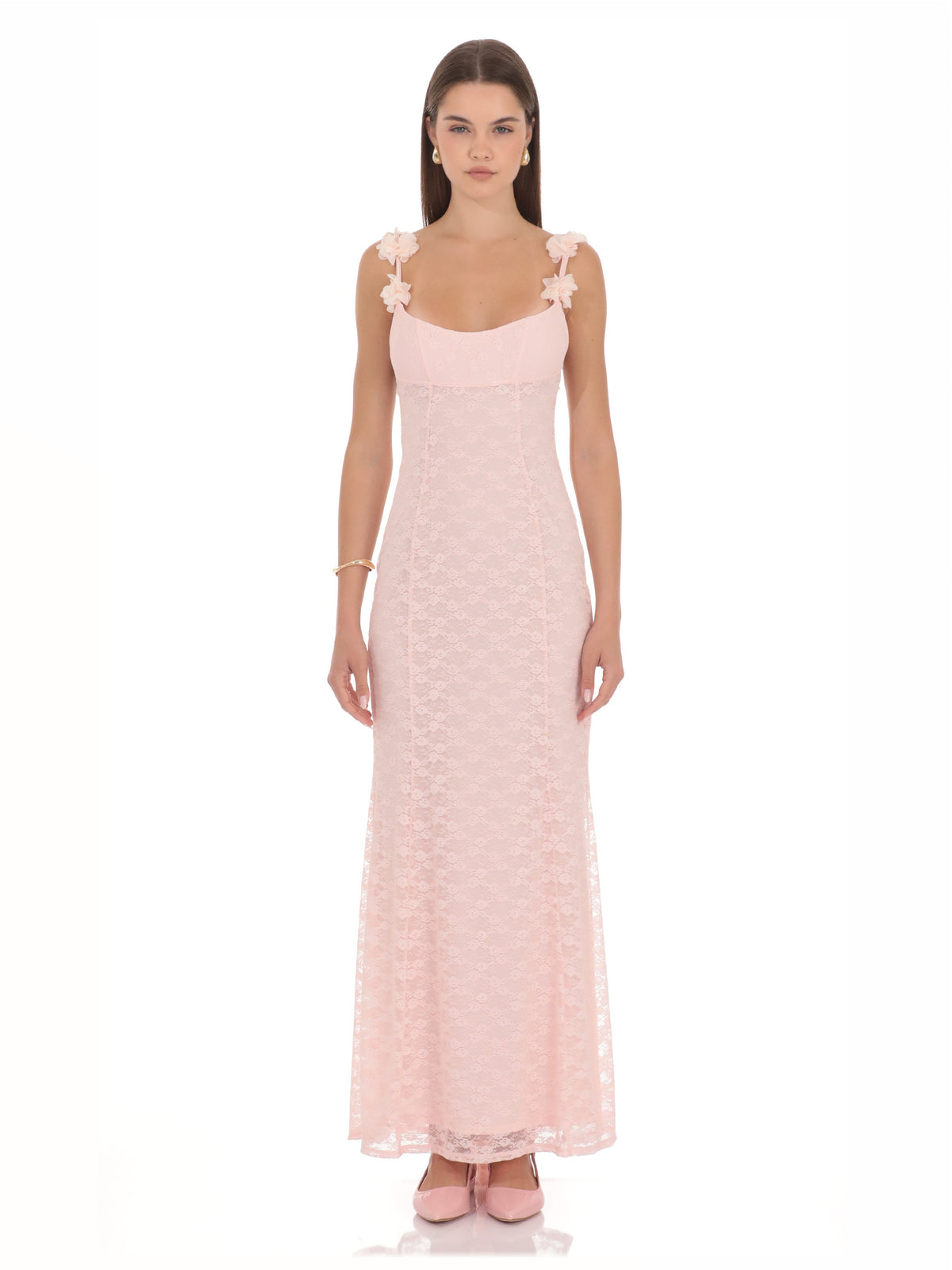 Blush Pink bridesmaid dress with a-line silhouette