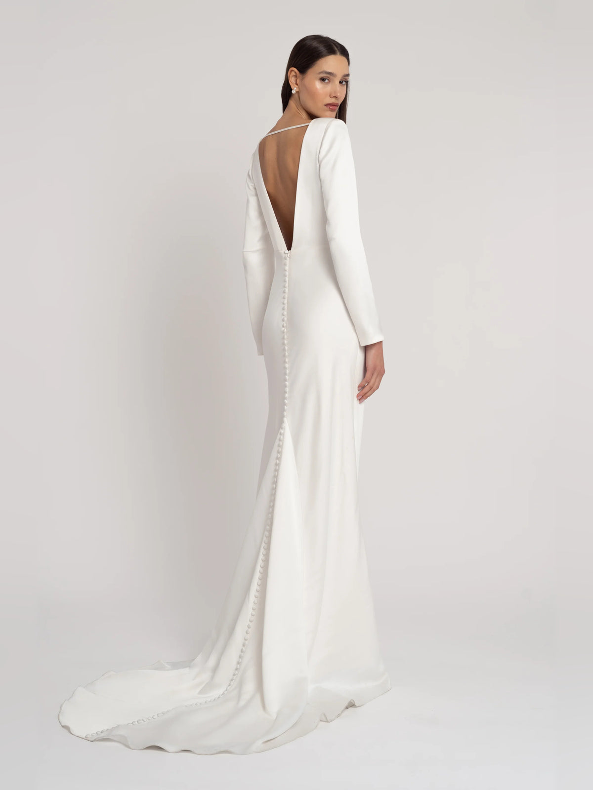 long-sleeve sheath floor-length formal dress - image 2
