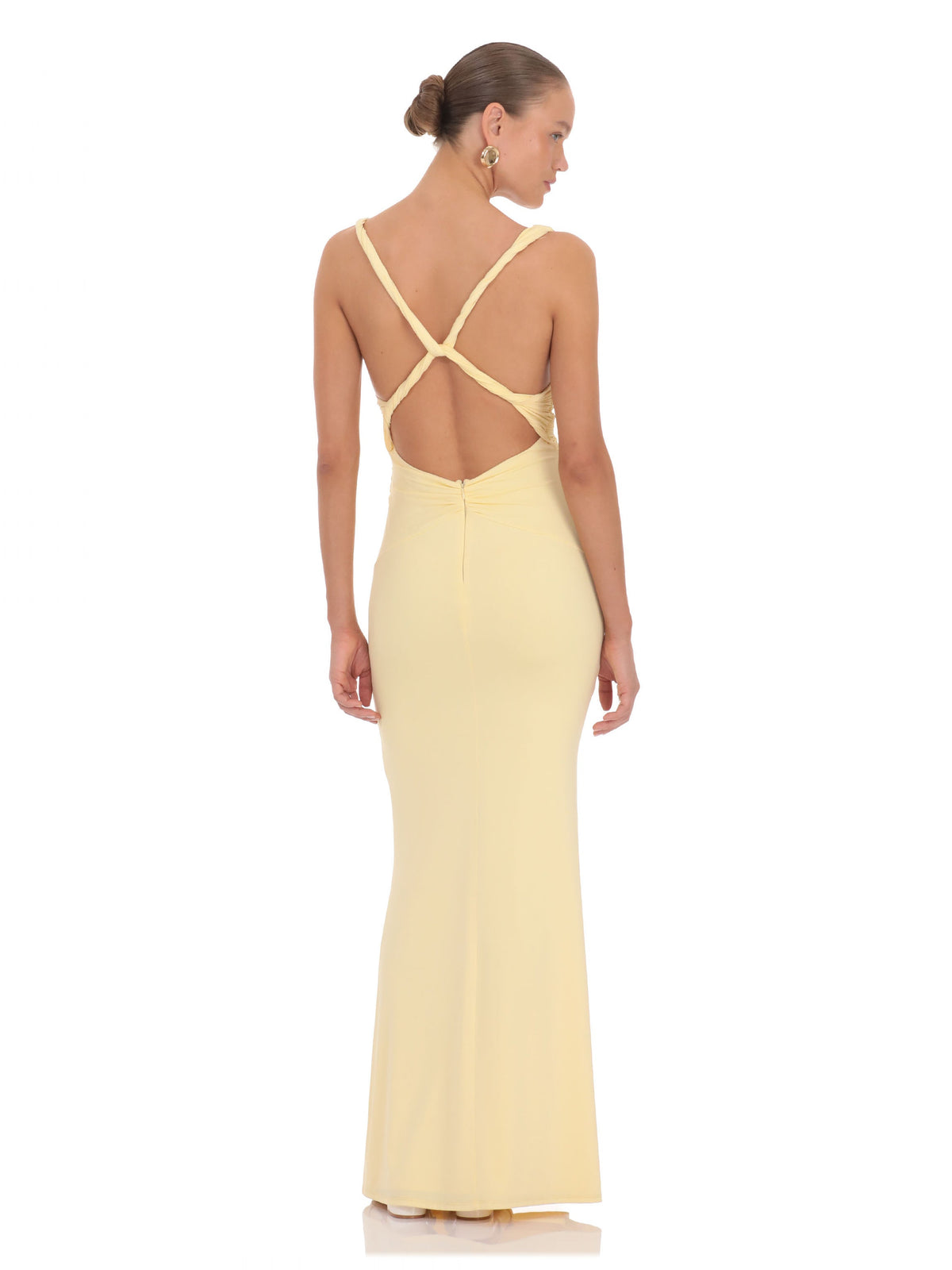 Butter Yellow bridesmaid dress with a-line silhouette