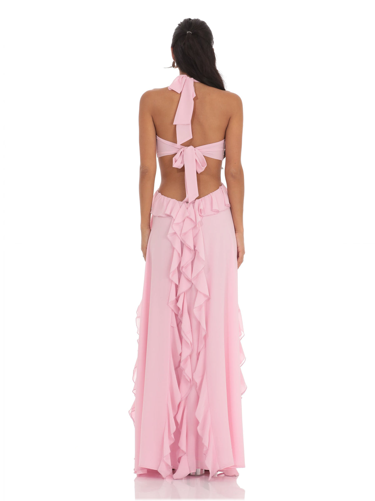Pink bridesmaid dress with a-line silhouette