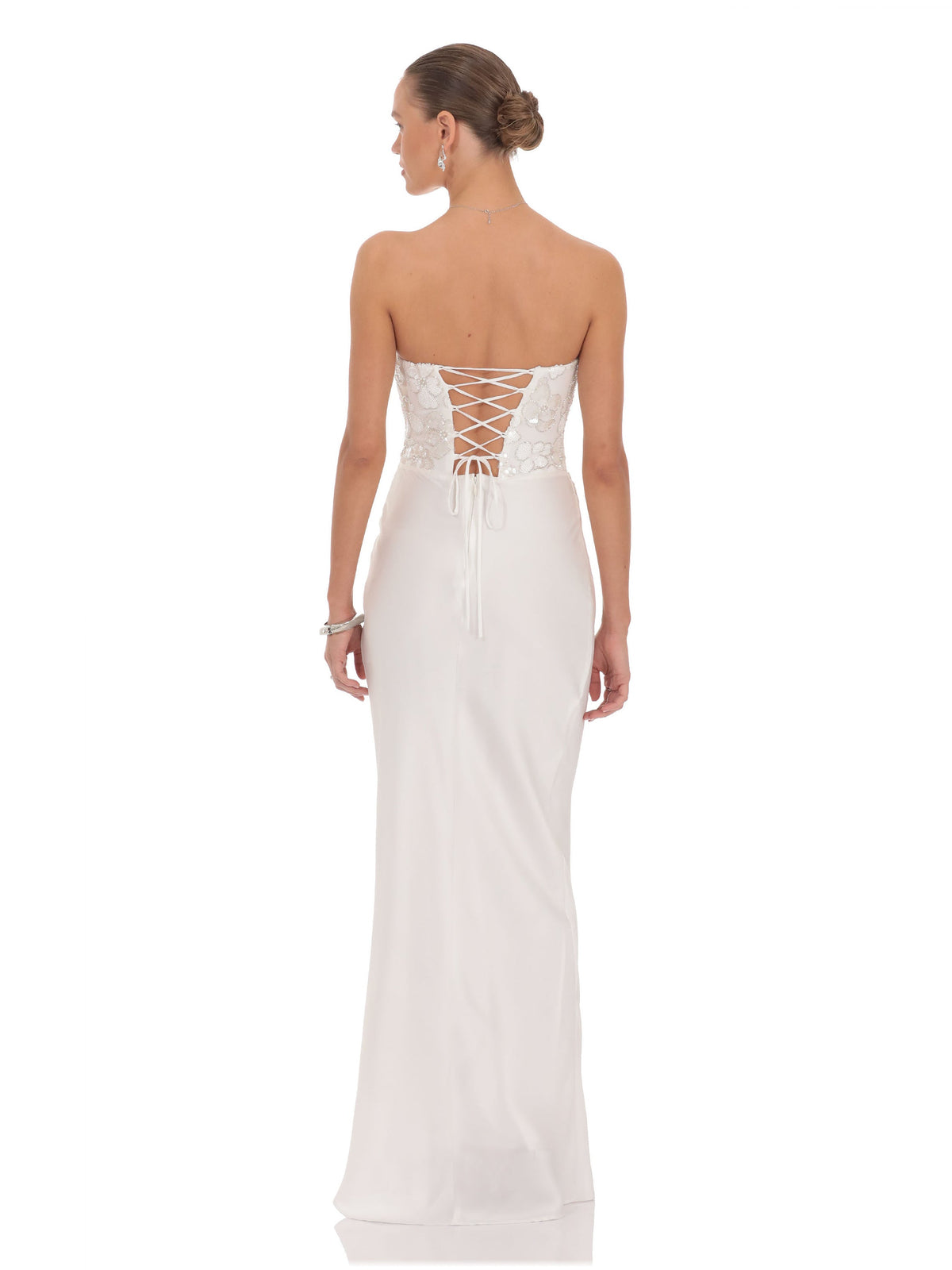 Ivory bridesmaid dress with a-line silhouette