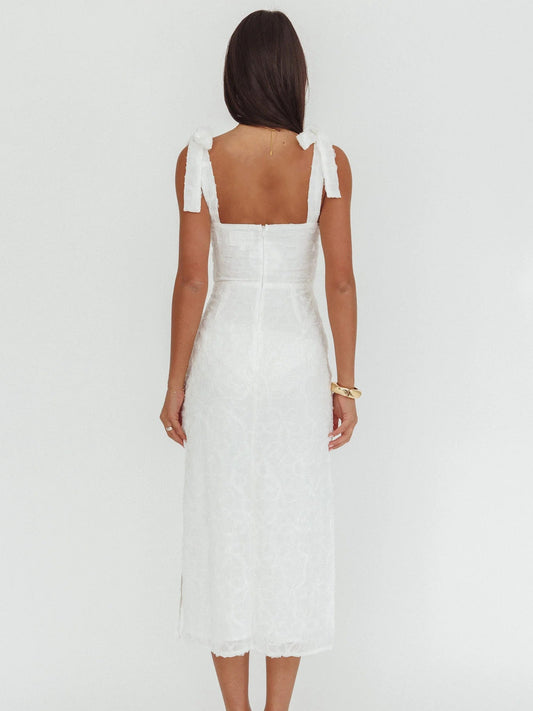 White midi formal dress, alternate view