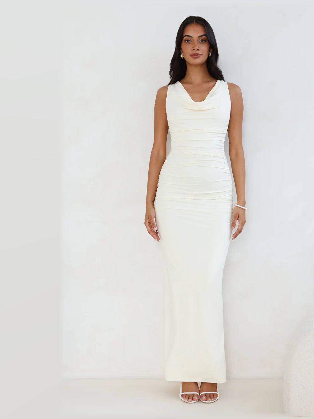 Yellow formal dress with a-line silhouette