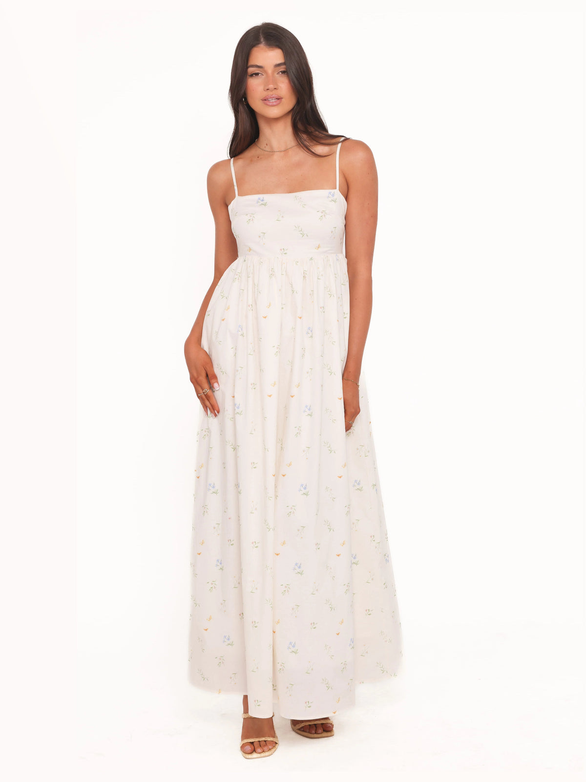 Purple formal dress with a-line silhouette