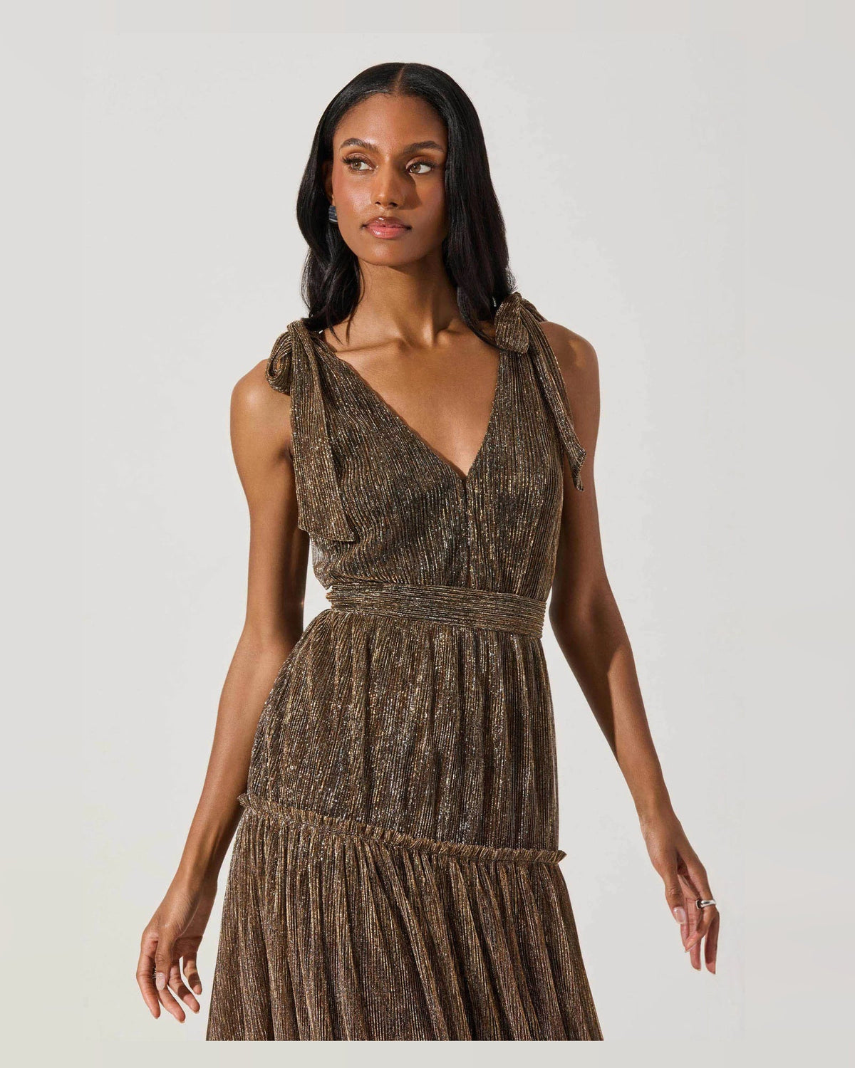 v-neck a-line maxi formal dress - image 2