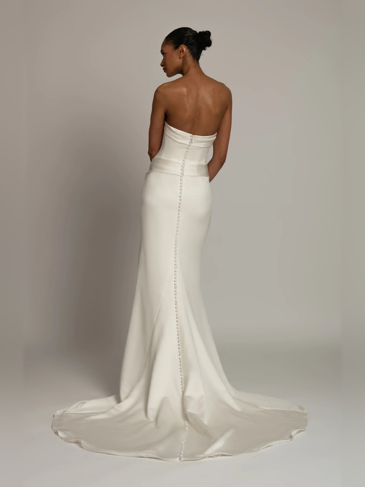 strapless asymmetrical floor-length formal dress - image 3