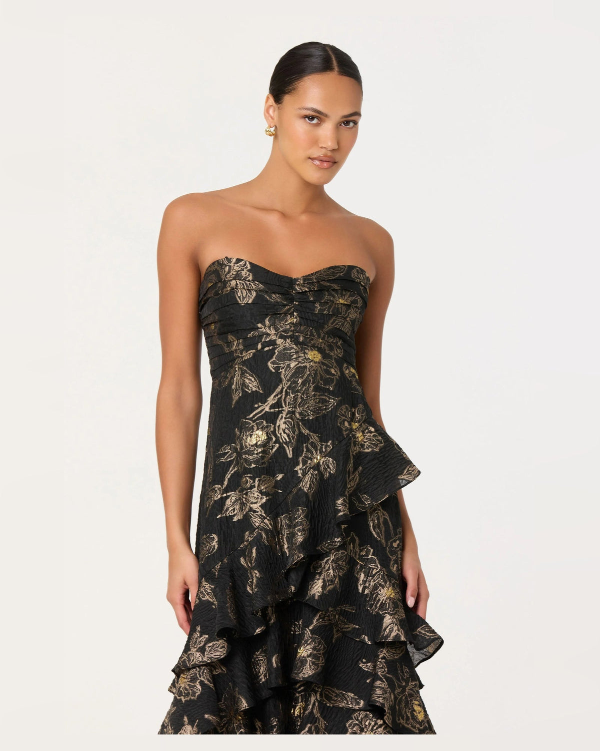 strapless a-line midi formal dress - image 3