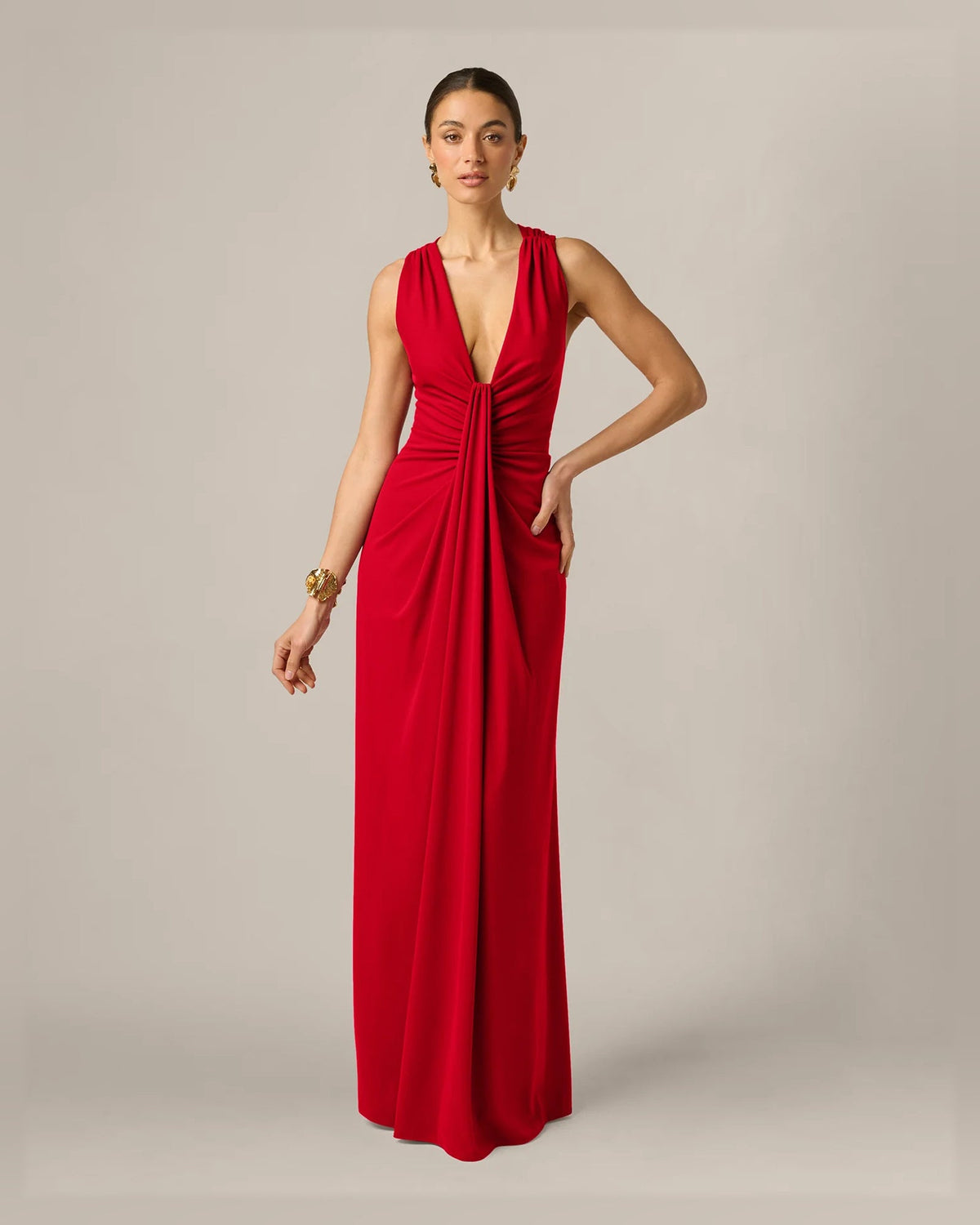 sleeveless a-line floor-length formal dress - image 3
