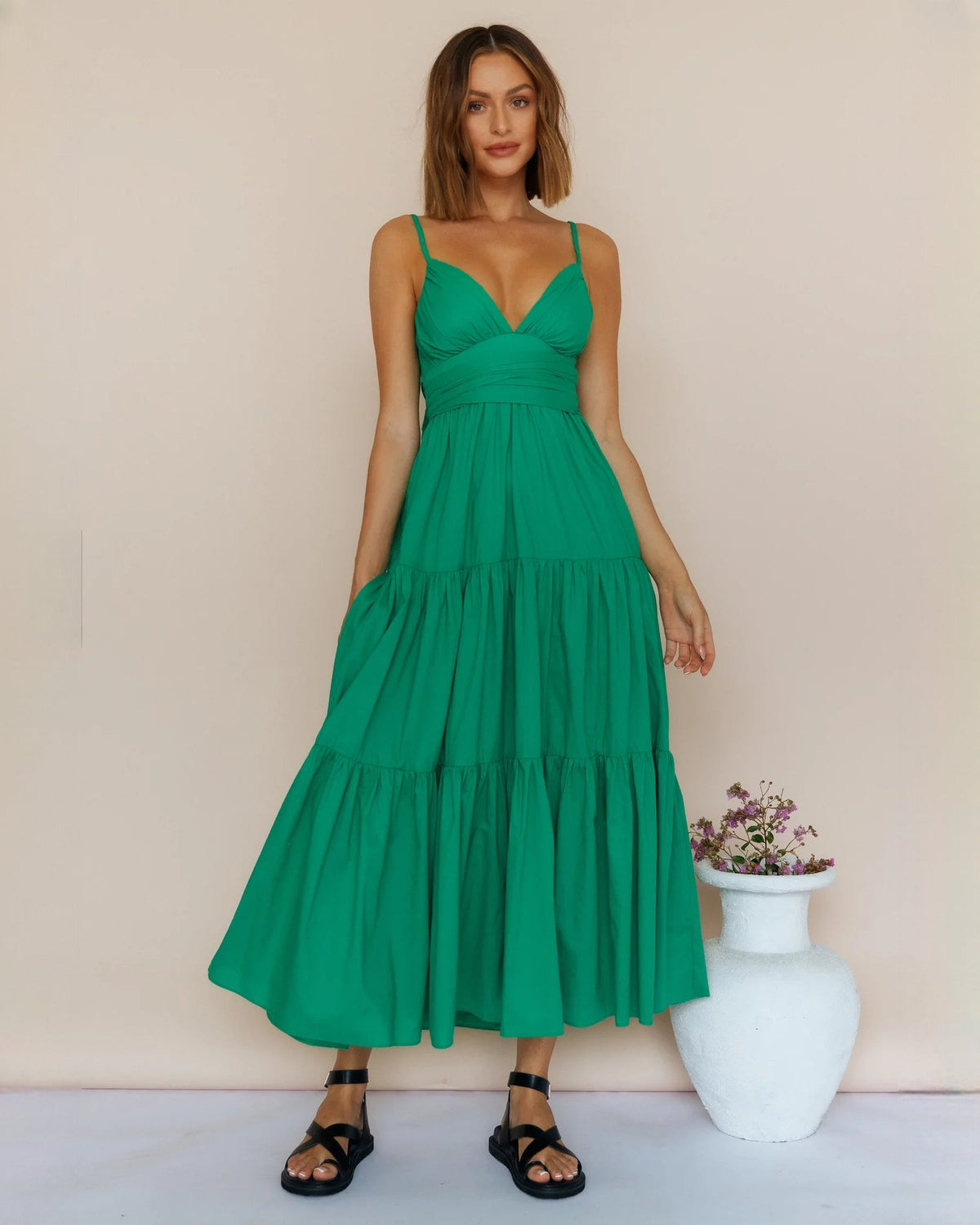 sleeveless chiffon a-line maxi bridesmaid dress - image 3