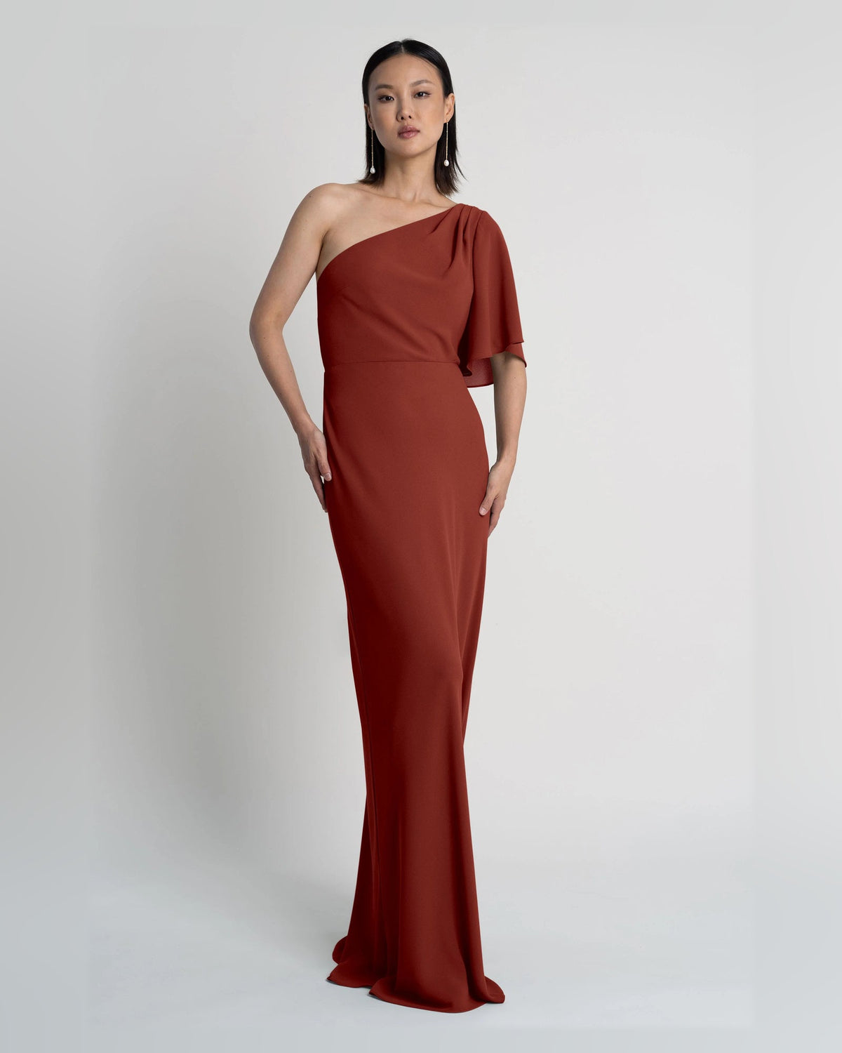 one shoulder a-line floor-length formal dress - image 3
