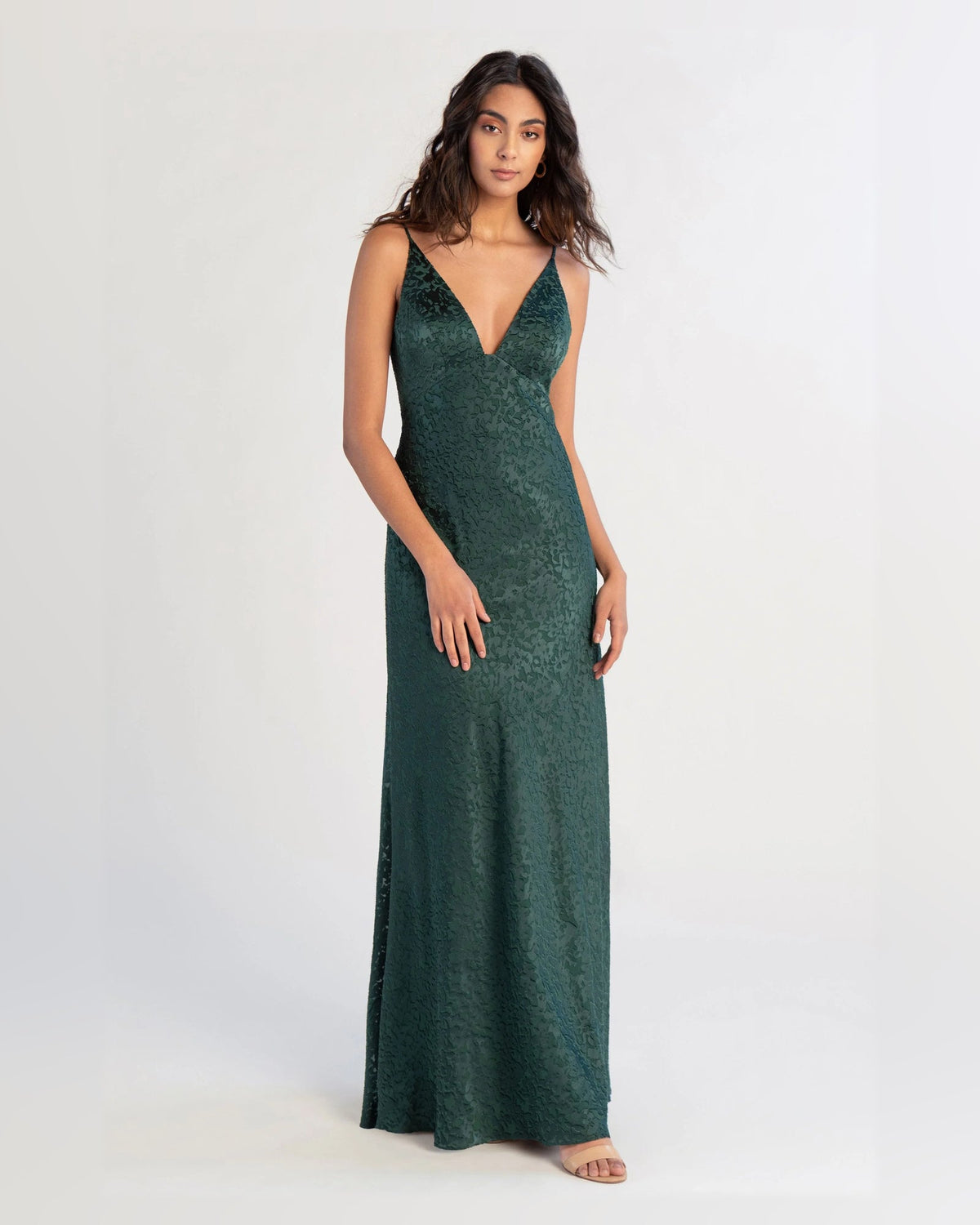 v neck empire-waist floor-length formal dress - image 3