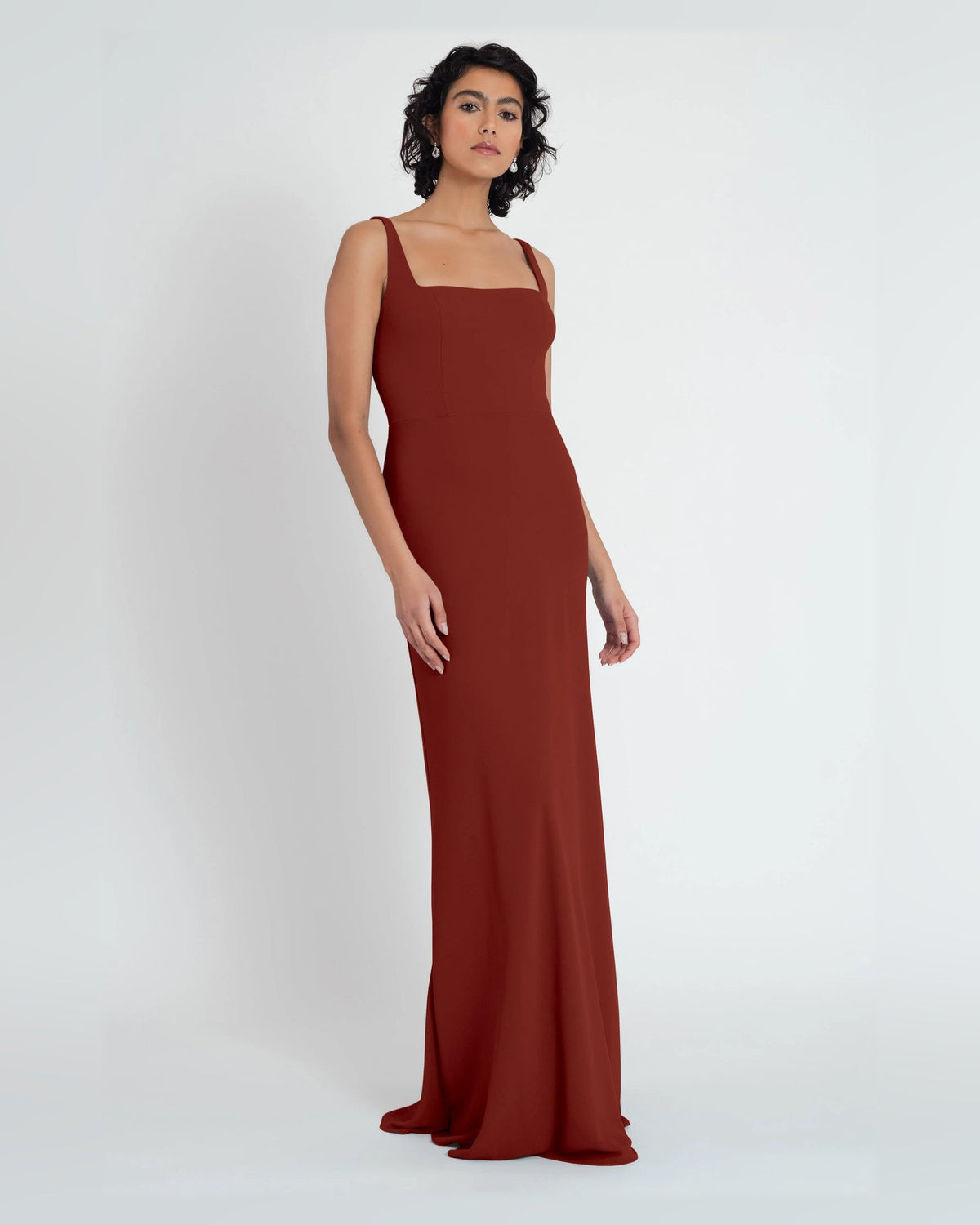 square neck a-line floor-length formal dress - image 3