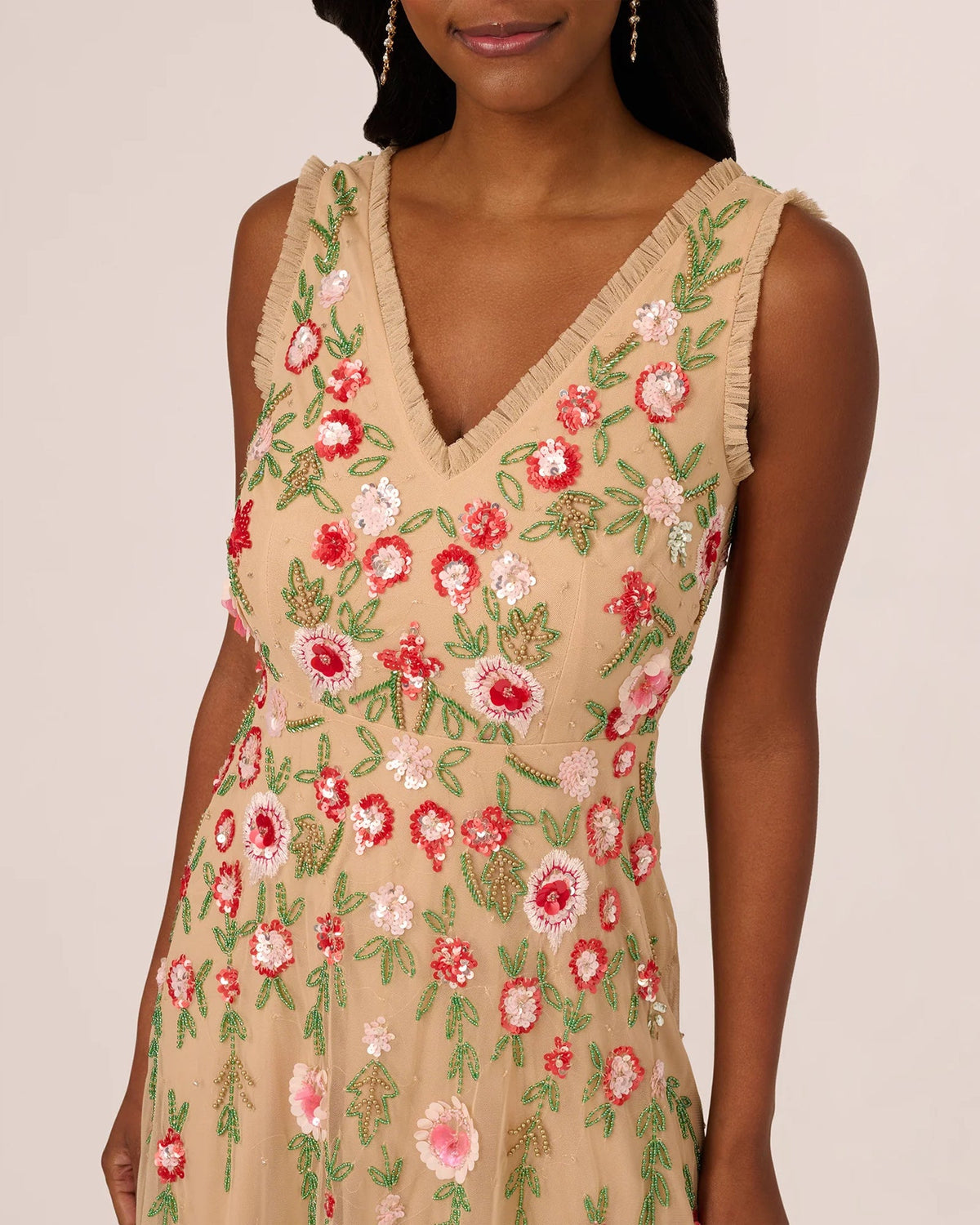 sleeveless a-line midi mother of the bride dress - image 3