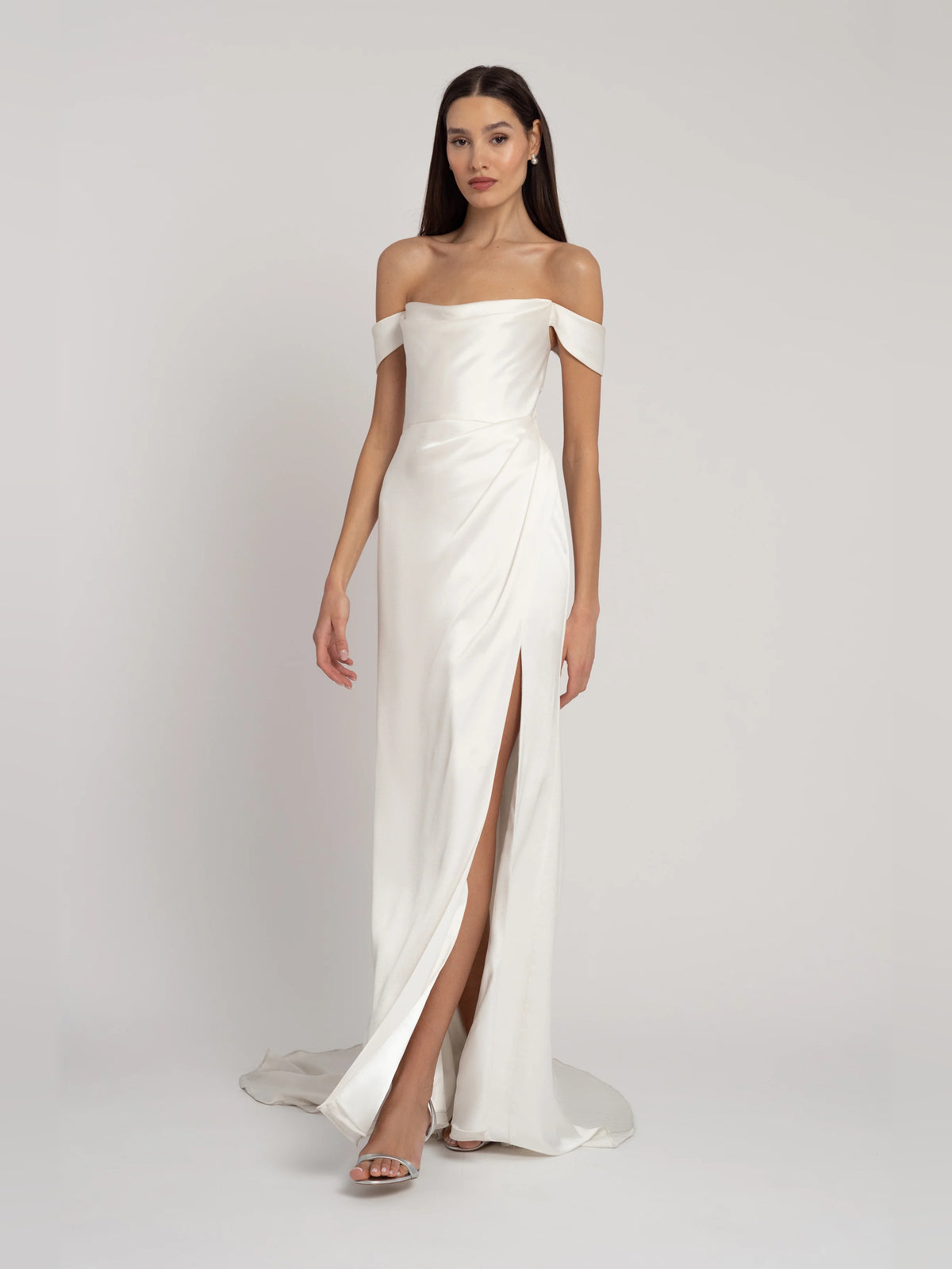 off shoulder a-line floor-length formal dress - image 3