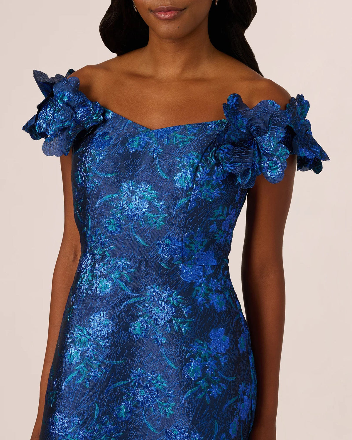 off-shoulder a-line maxi mother of the bride dress - image 3