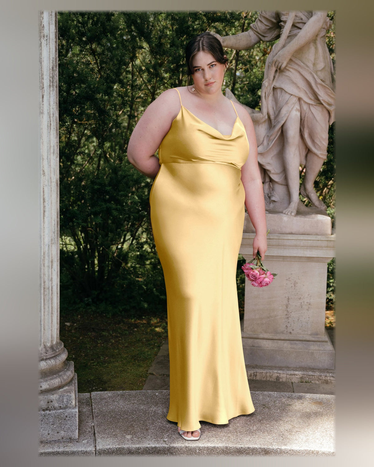 cowl neck slip floor-length formal dress - image 3