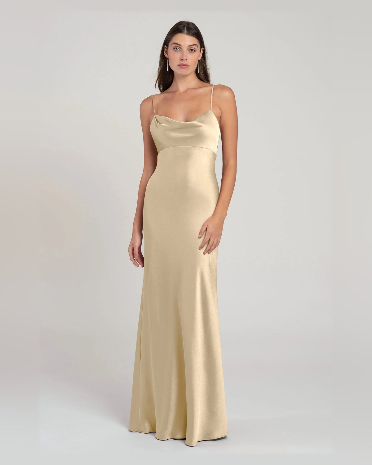 cowl neck empire-waist floor-length formal dress - image 3
