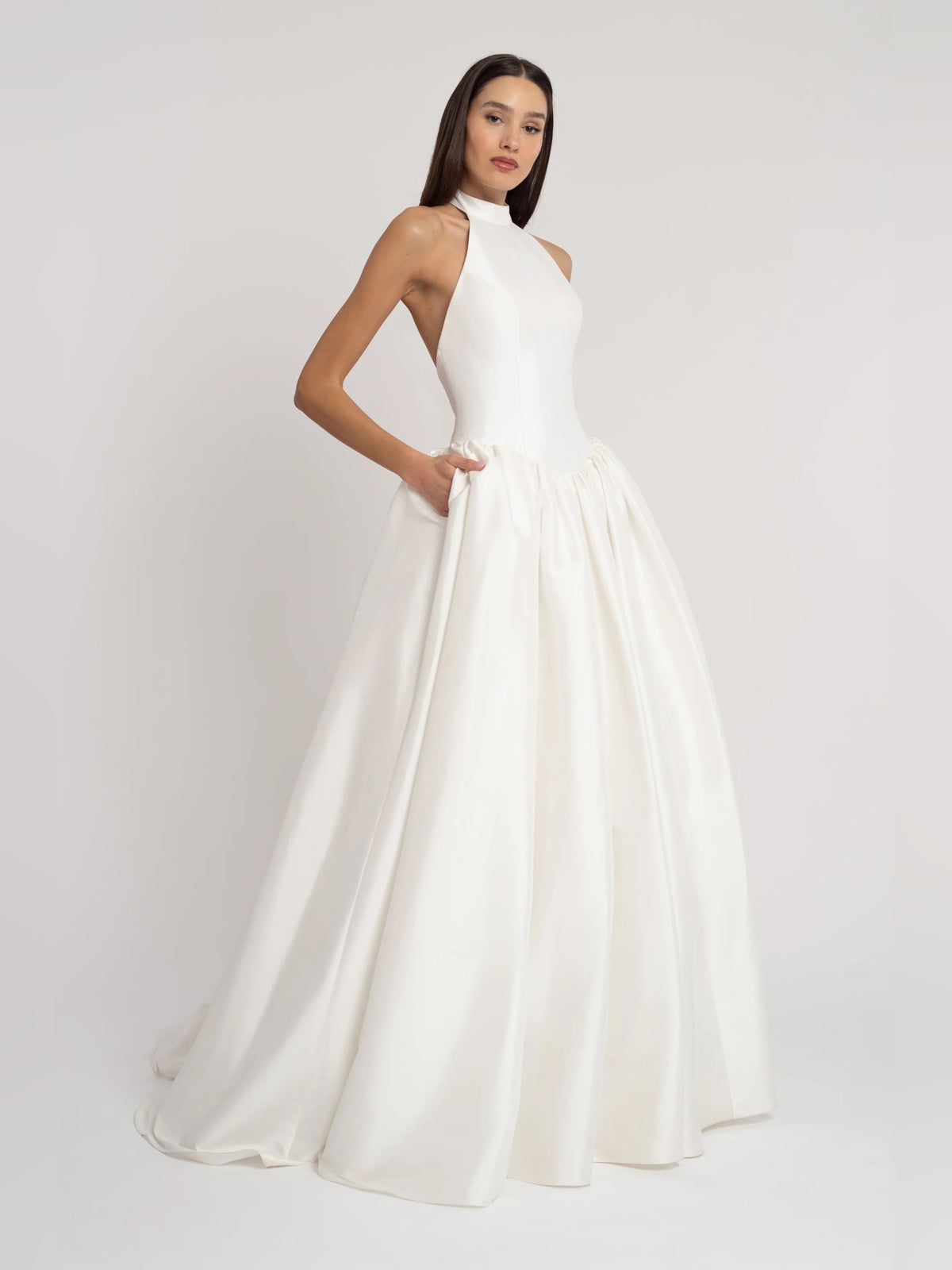 halter neck ball-gown floor-length formal dress - image 3