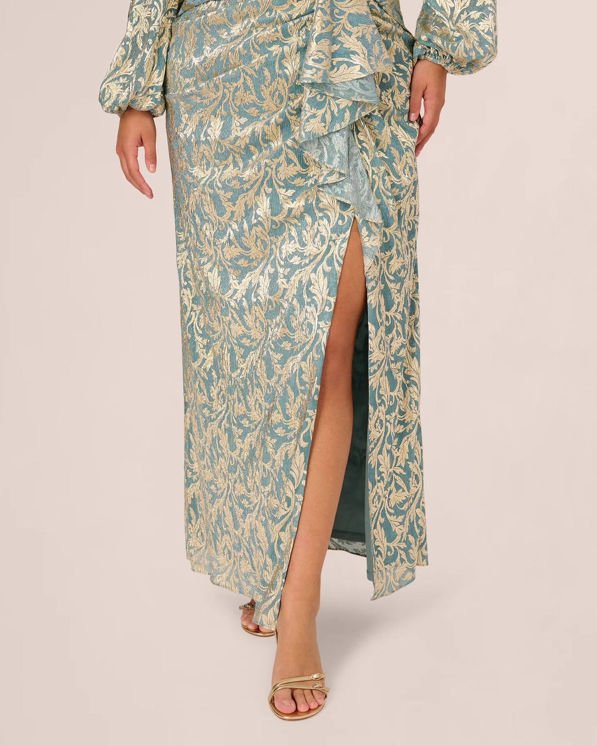long-sleeve a-line maxi mother of the bride dress - image 3