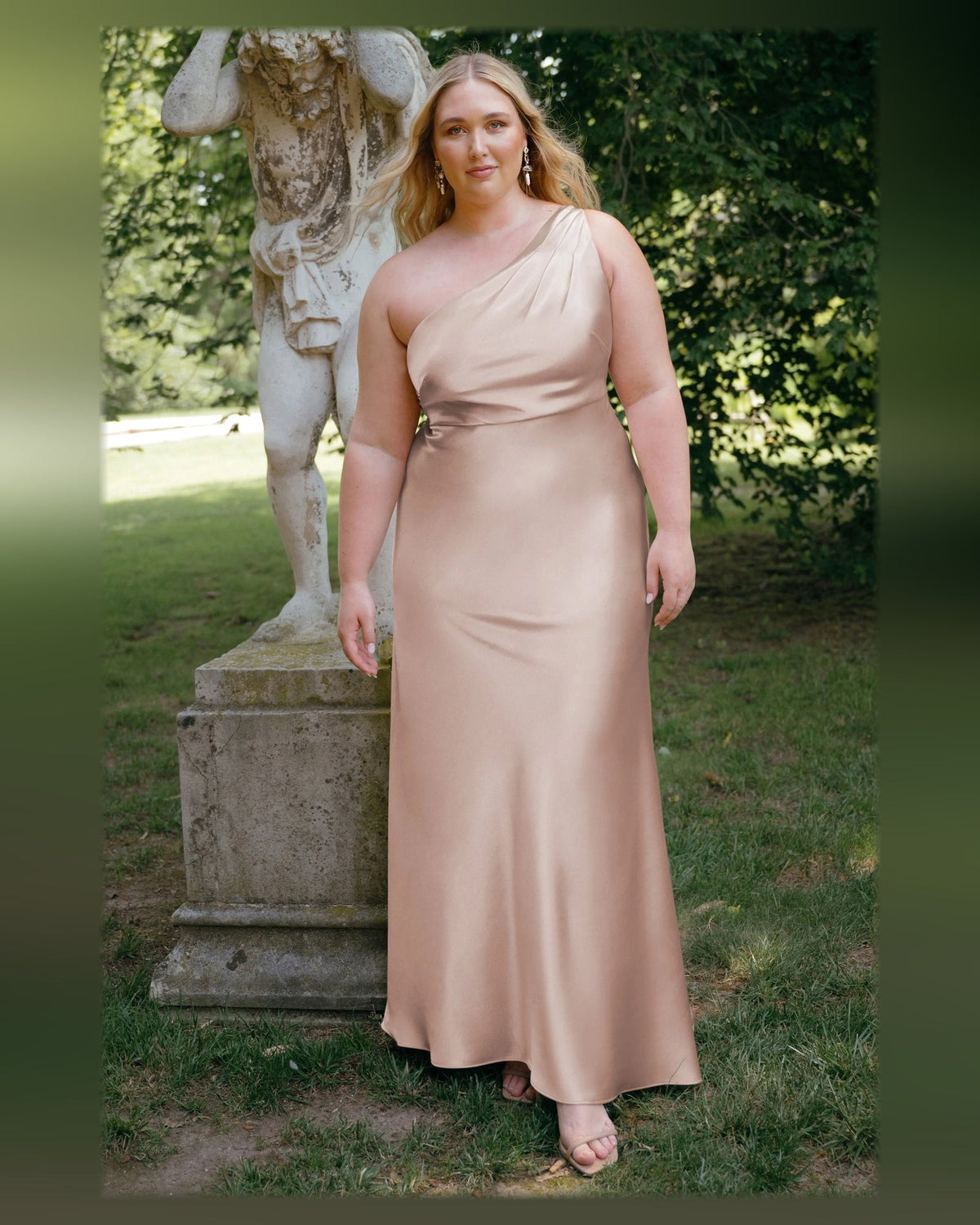 one shoulder a-line floor-length formal dress - image 3