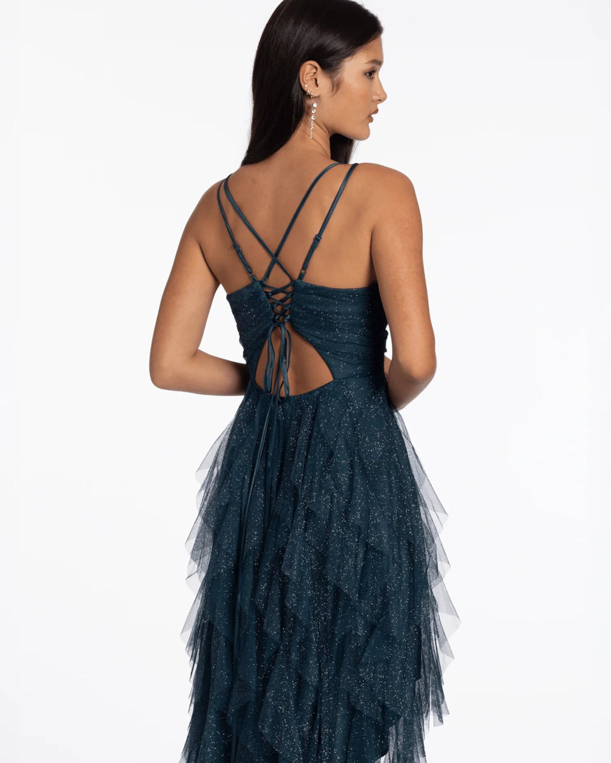 spaghetti strap a-line maxi homecoming dress - image 3
