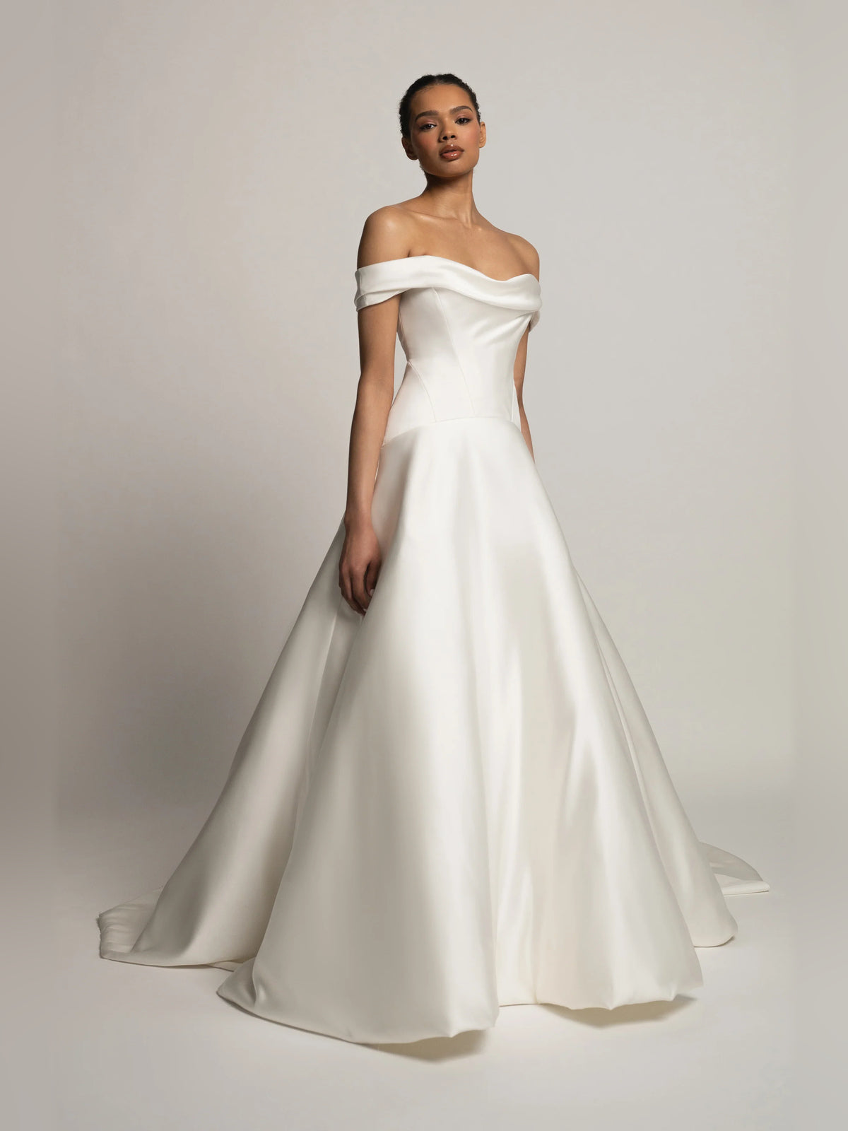 off shoulder a-line floor-length formal dress - image 3