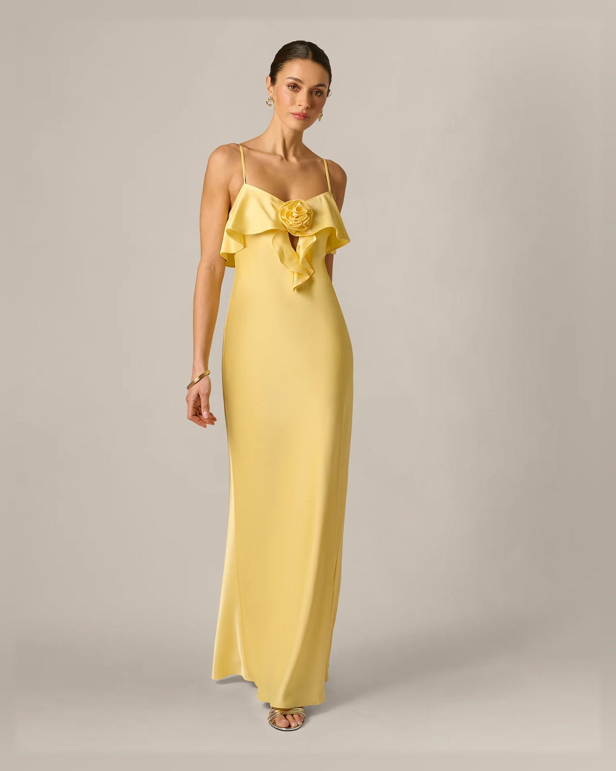 keyhole neckline a-line floor-length formal dress - image 3