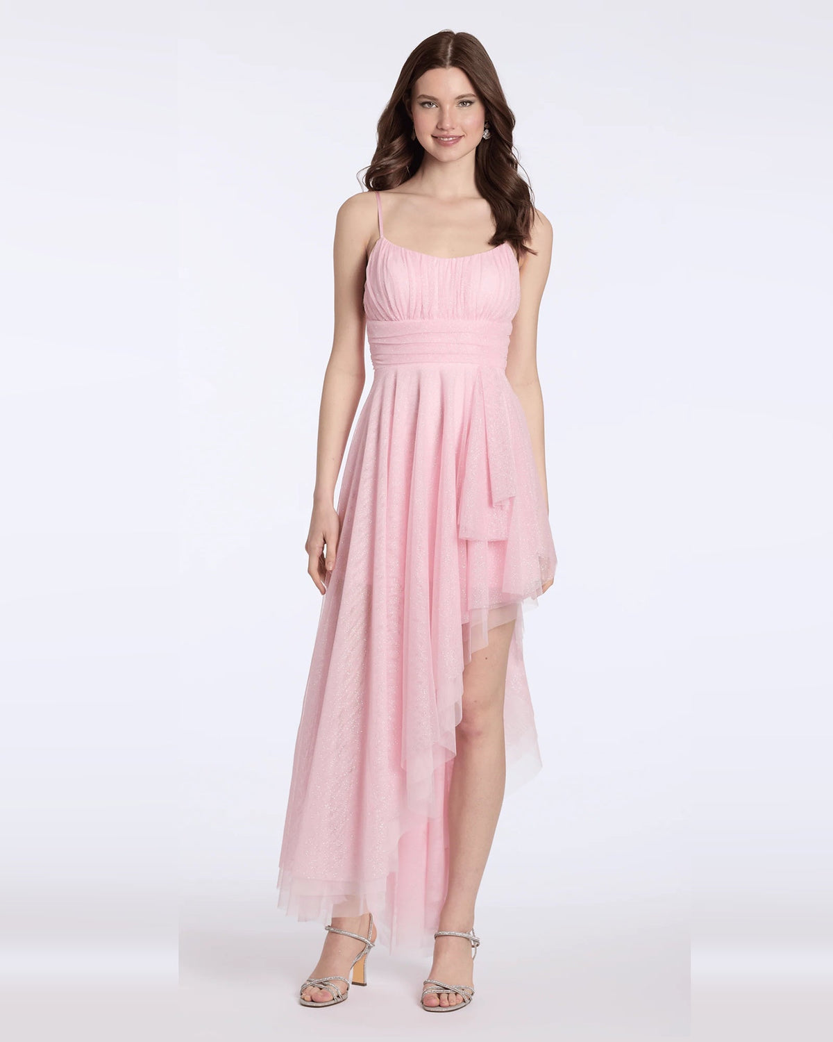 spaghetti strap a-line maxi homecoming dress - image 3