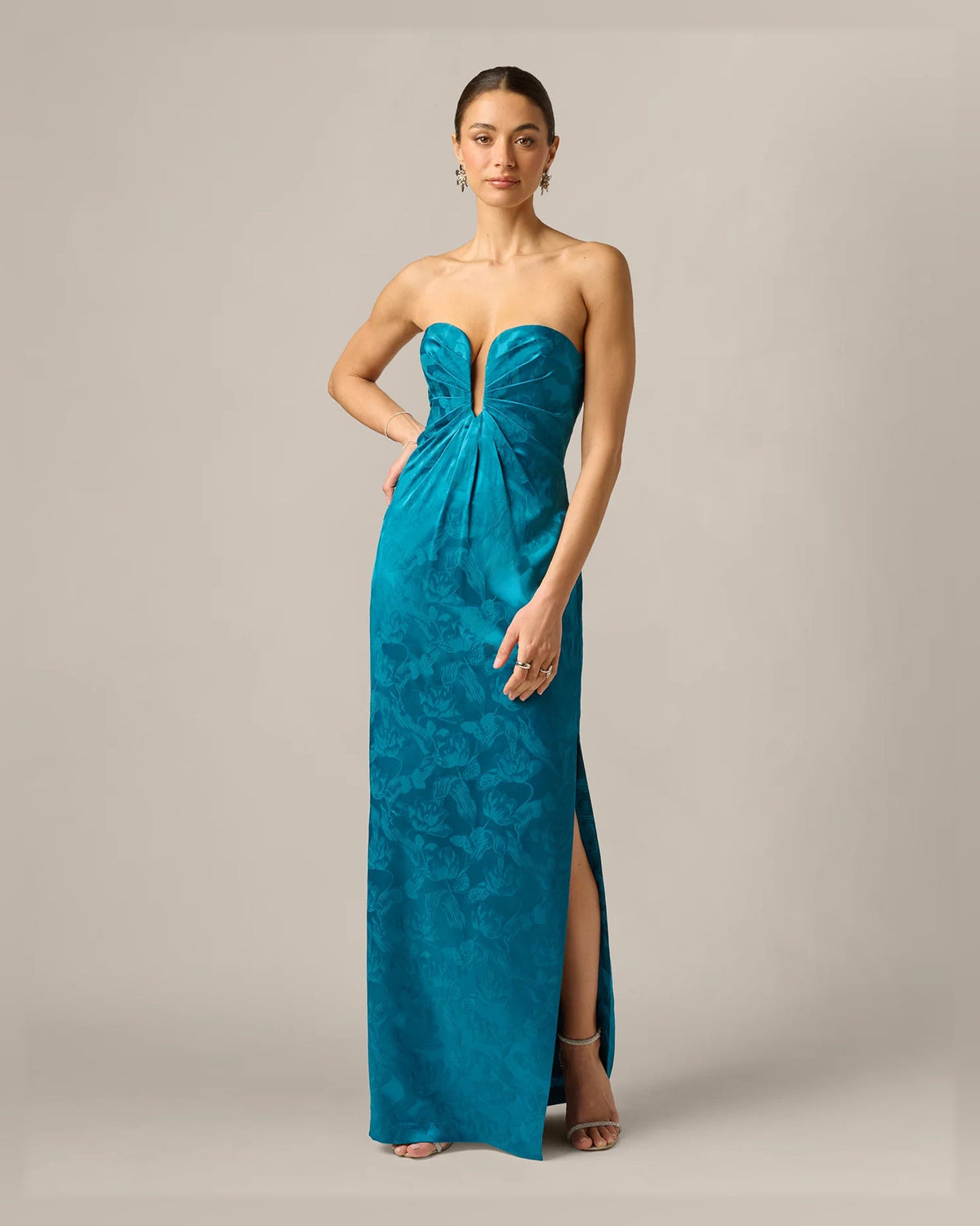 strapless column floor-length formal dress - image 3