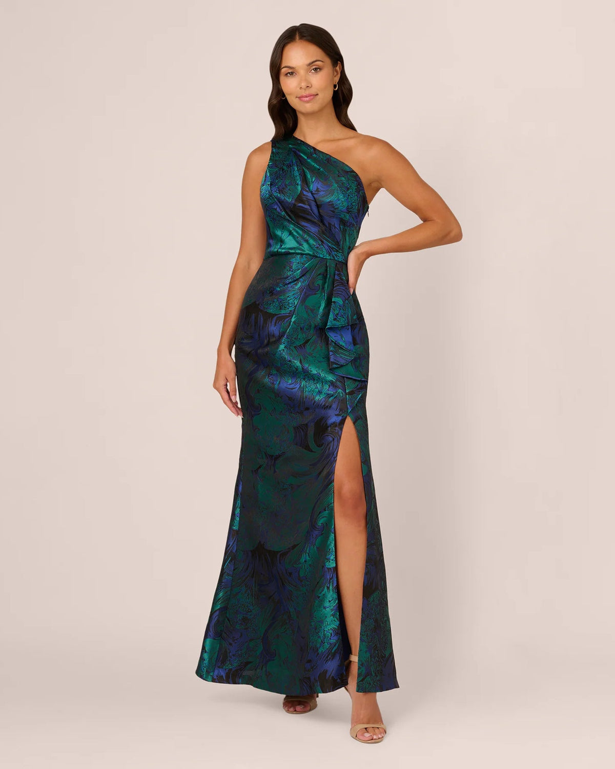 one shoulder mermaid floor-length mother of the bride dress - image 3