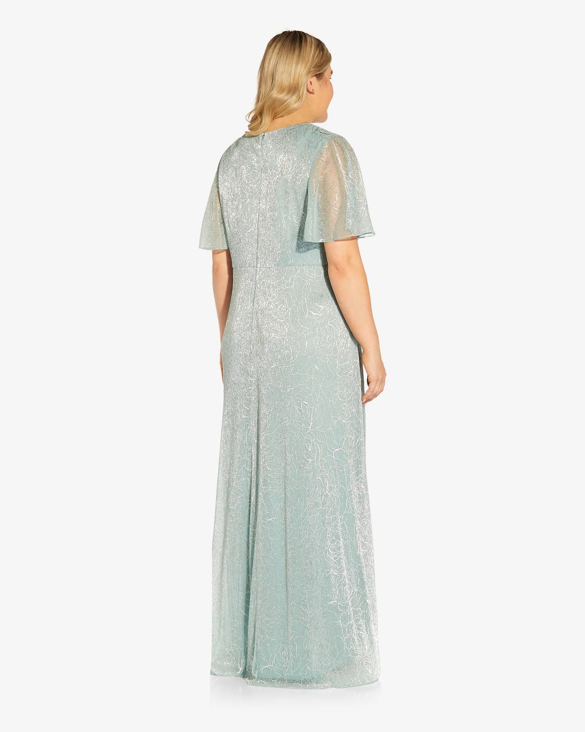 v neck fit-and-flare floor-length mother of the bride dress - image 3