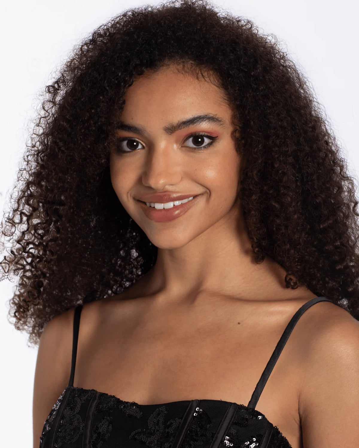 Black sequin lace bodice with spaghetti straps on sheath mini dress