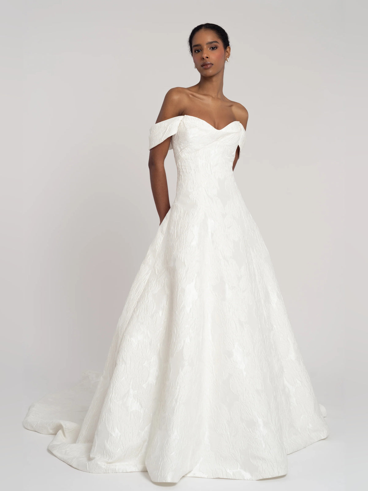 off shoulder a-line floor-length formal dress - image 3