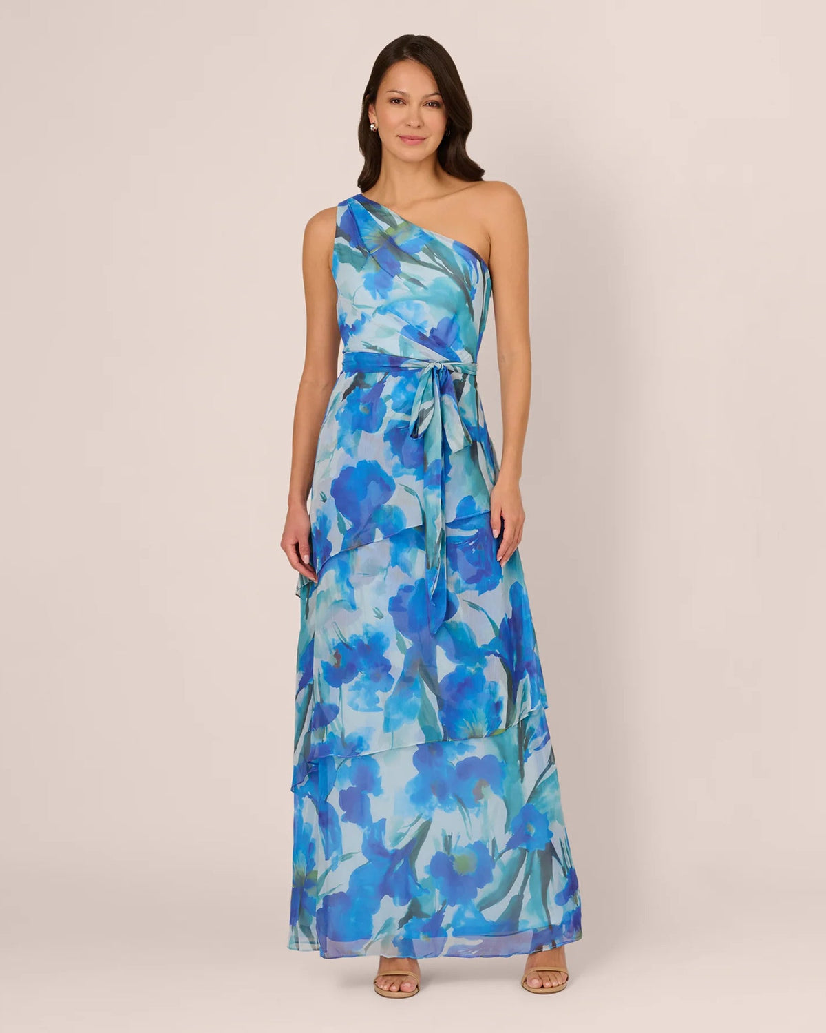one-shoulder a-line maxi mother of the bride dress - image 3