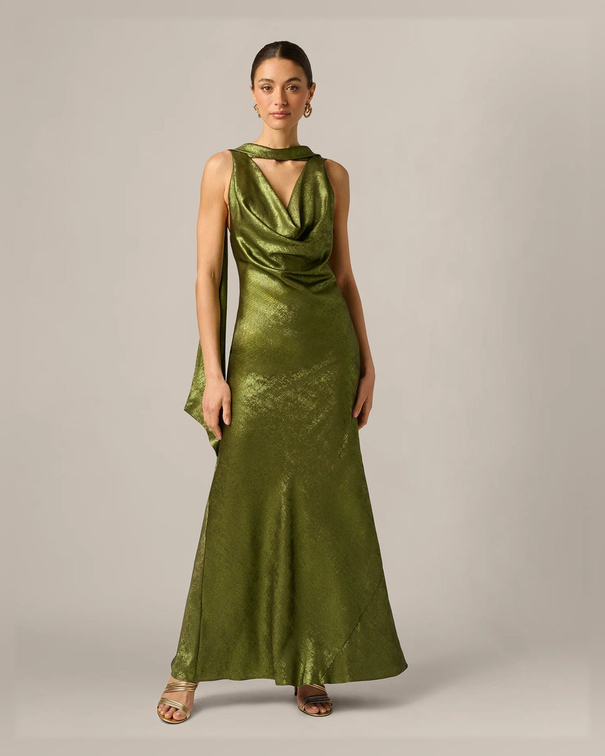 halter neck a-line floor-length formal dress - image 3