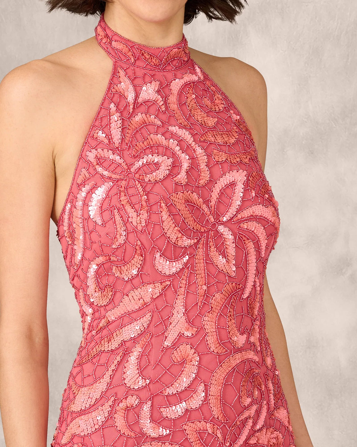 halter neck sheath midi mother of the bride dress - image 3