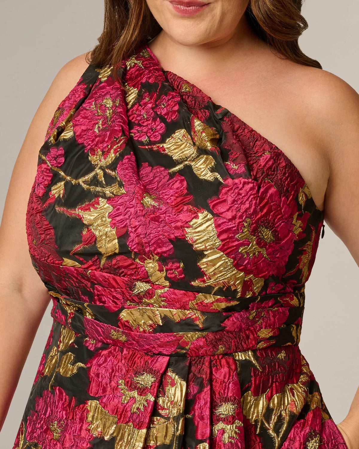 one-shoulder a-line maxi mother of the bride dress - image 3