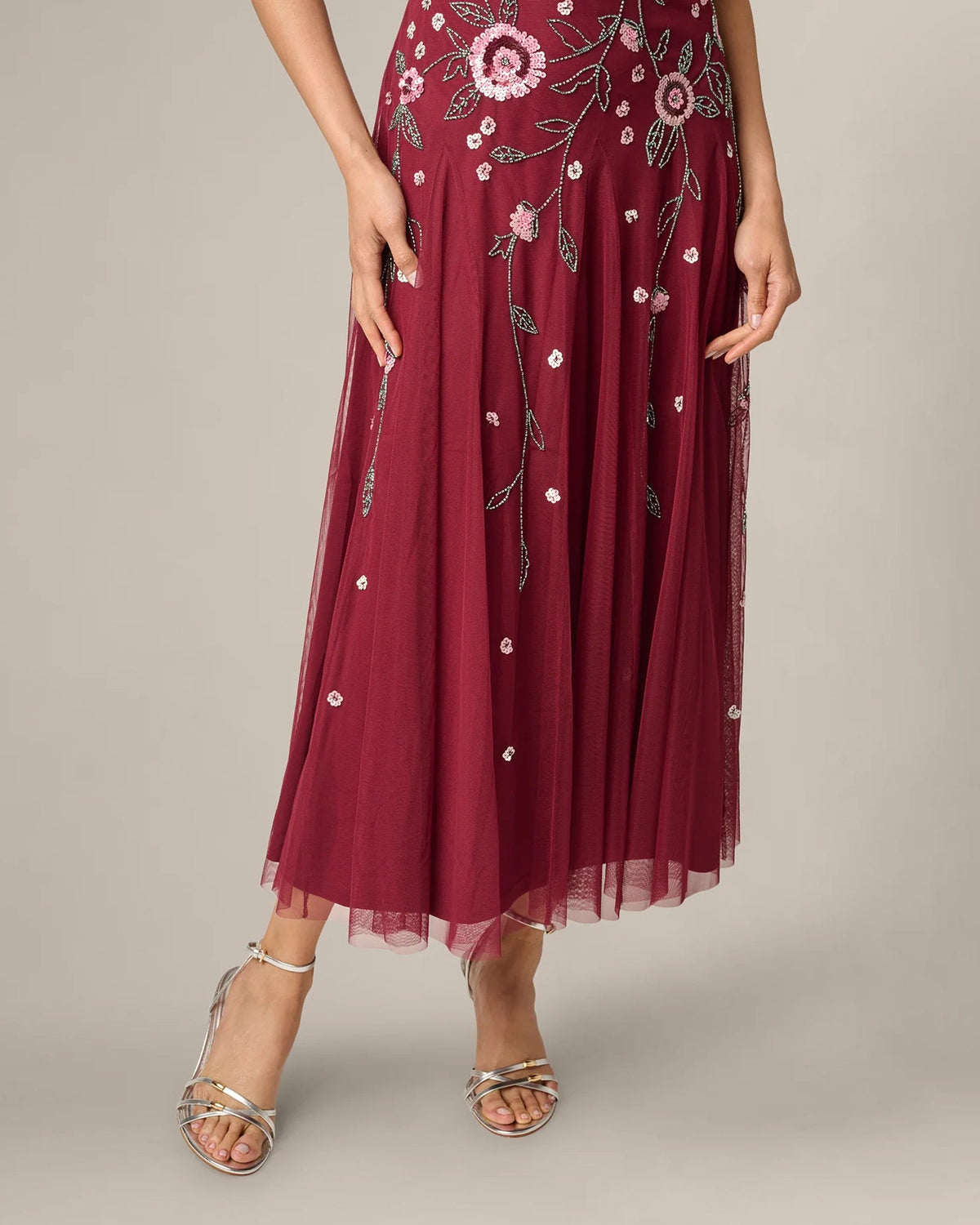short-sleeve a-line maxi mother of the bride dress - image 3