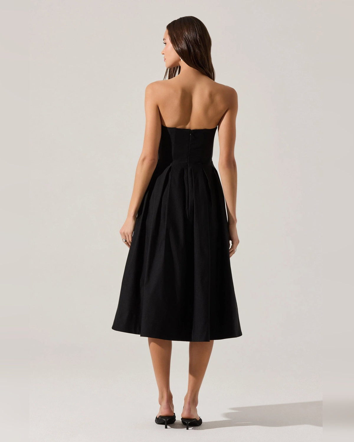 strapless a-line midi formal dress - image 3