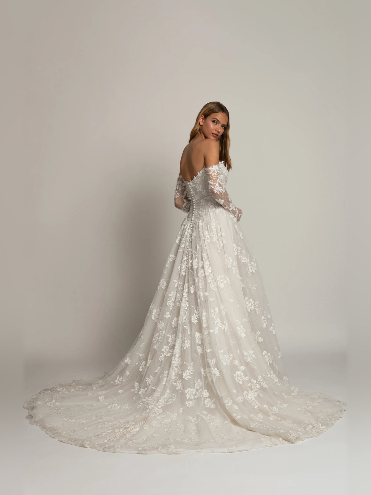 long-sleeve ball-gown floor-length formal dress - image 3