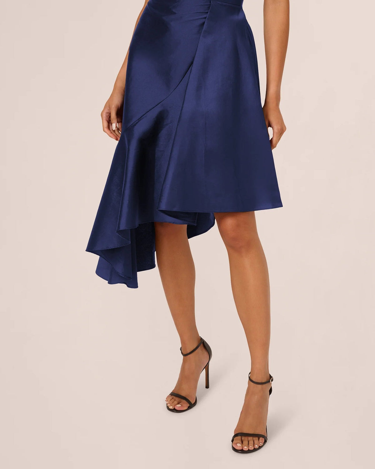 halter neck asymmetrical midi mother of the bride dress - image 3