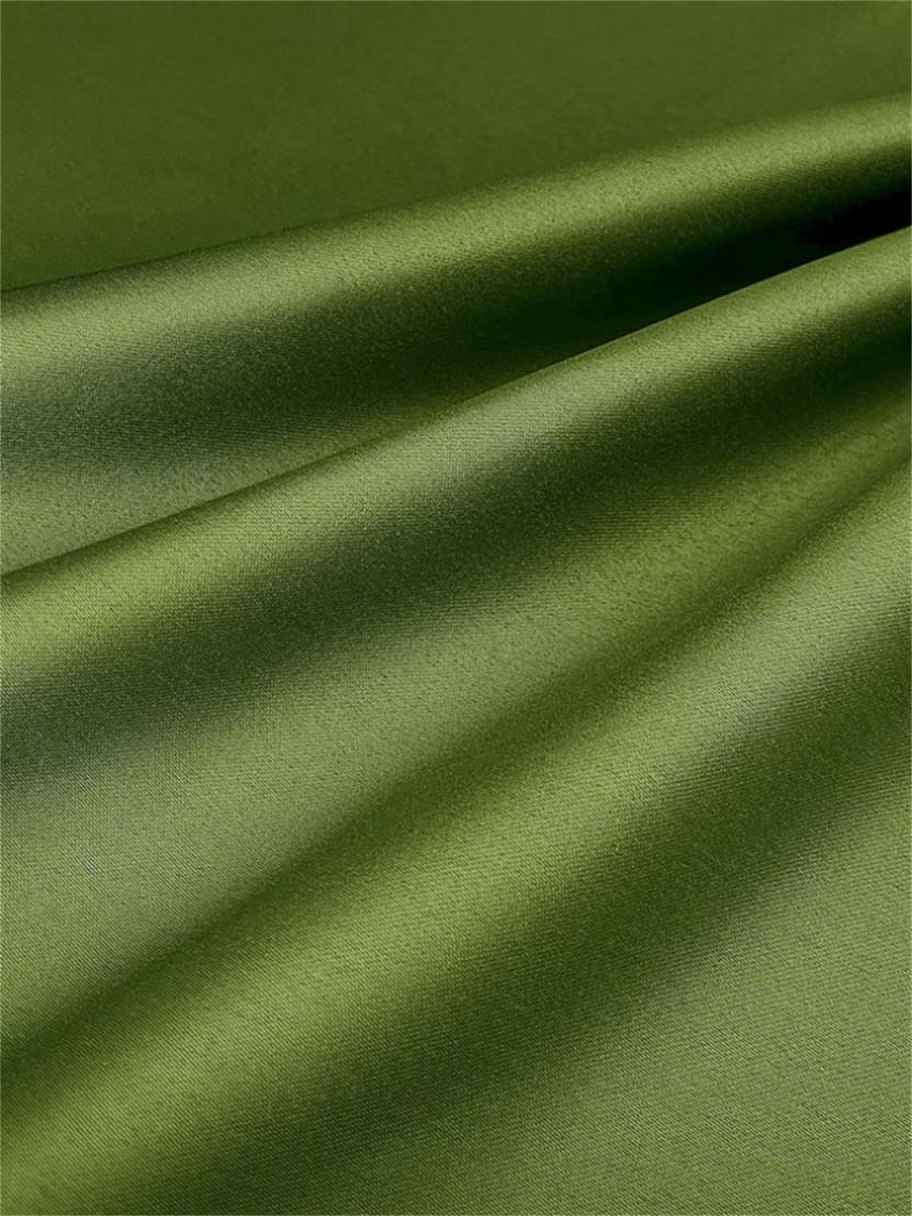 Green satin-like fabric with smooth sheen