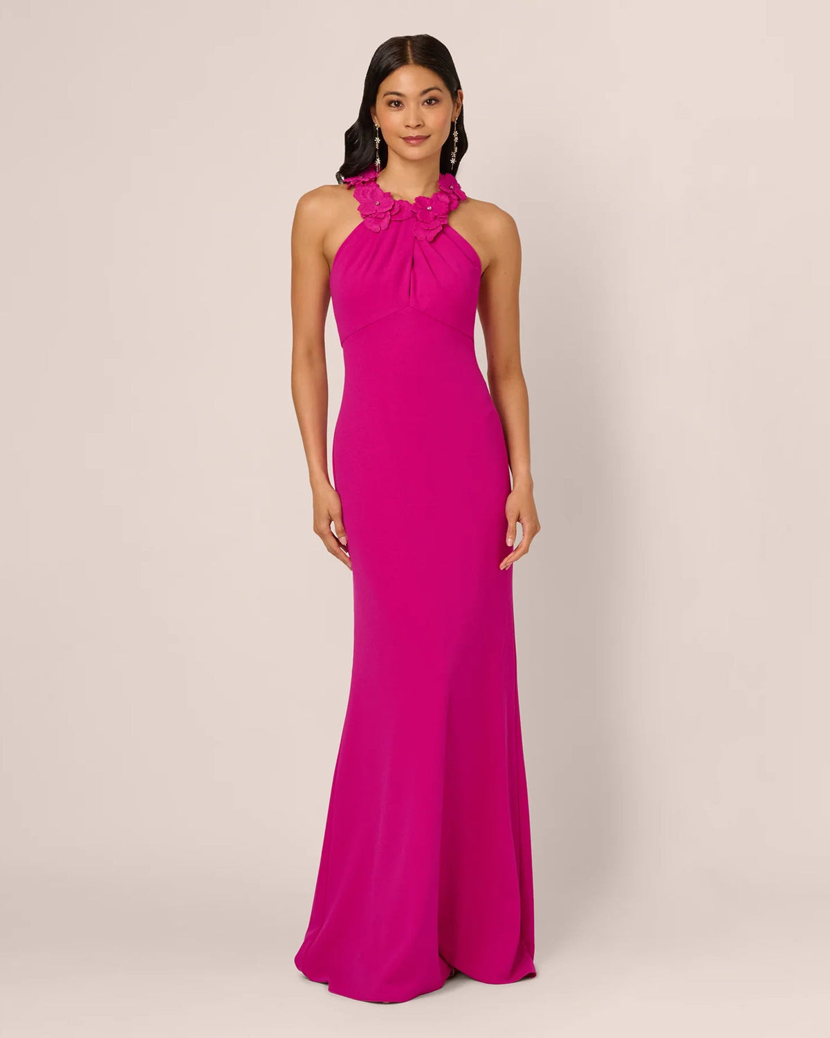 halter neck a-line maxi mother of the bride dress - image 3