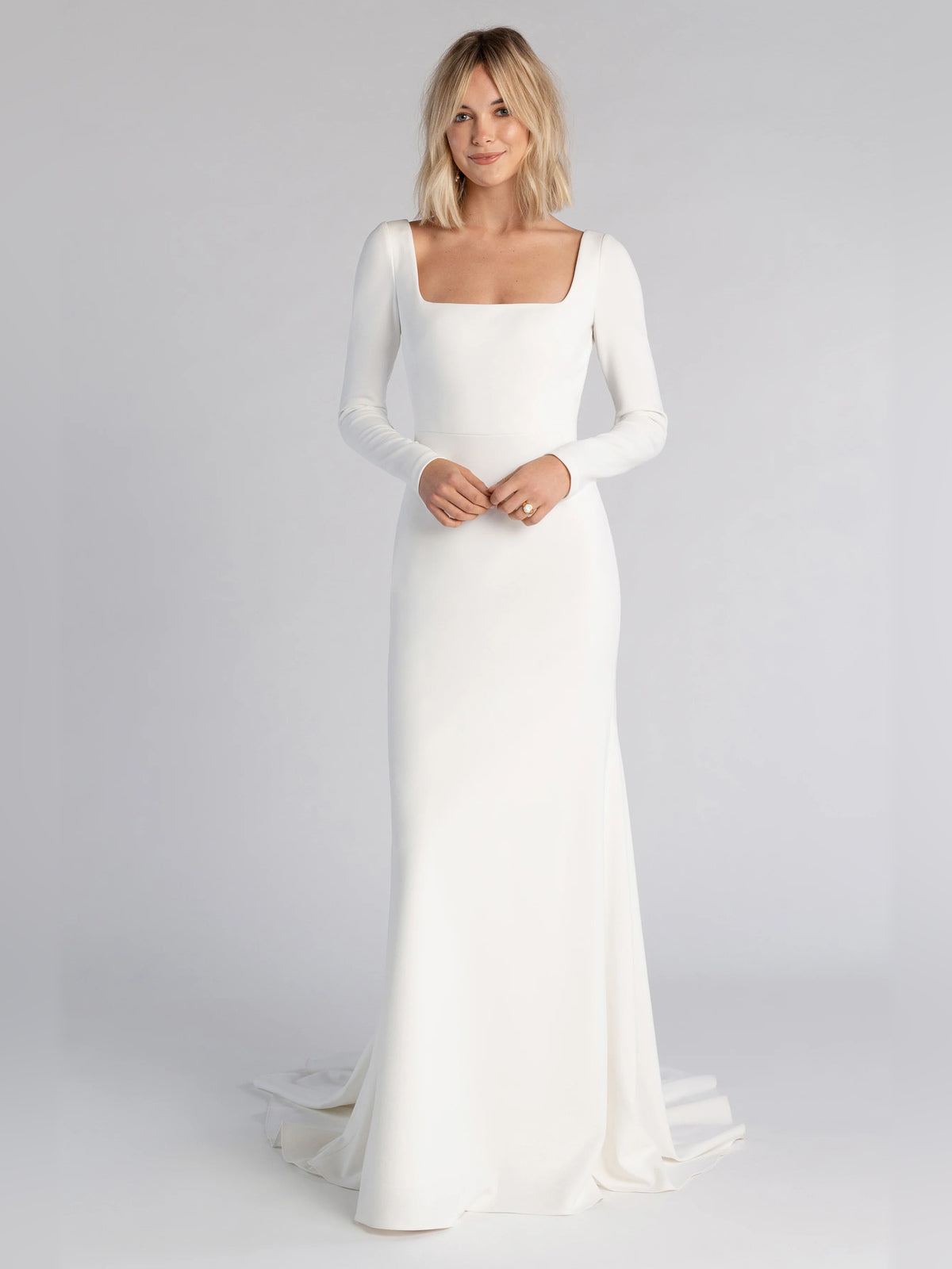 square neck fit-and-flare floor-length formal dress - image 3